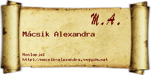 Mácsik Alexandra névjegykártya