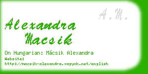 alexandra macsik business card