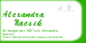 alexandra macsik business card